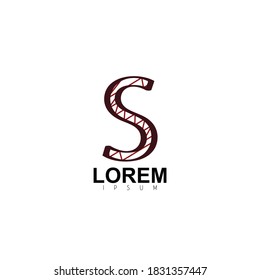 Diseño del logotipo para la letra S. Diseño Del Logotipo De Color Rojo De Las Líneas De Esgrima Para La Letra S. Diseño del logotipo Efecto Esbozo para Alphabet S.