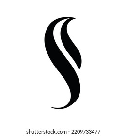 Logo design letter S in the shape of hair for beauty logo