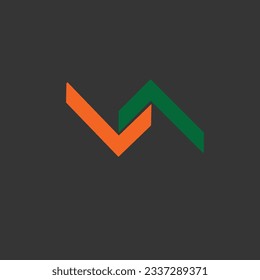 logo design of letter S or two letters L combination of green and orange