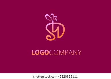 Forma de la letra de diseño del logotipo Estilo SW Monograma para el spa, hotel, salón, productos de maquillaje.