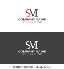 LETRA DE DISEÑO DE LOGOTIPO SM DISEÑO DE VECTOR