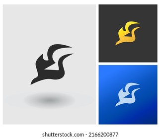 Letra de diseño del logotipo Concepto de diseño monográfico SS
