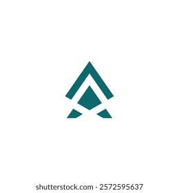 logo design letter A triangle technology