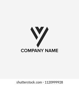 Logo design for letter V and Y