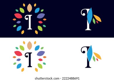 logo design letter I vector art