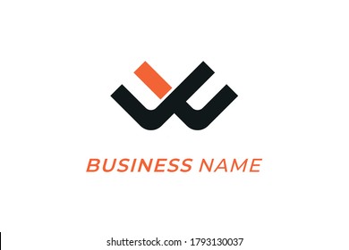 logo design letter W and V