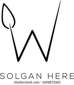 Letra de diseño del logotipo vectorial W