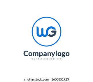 logo design letter WG, vector illustration