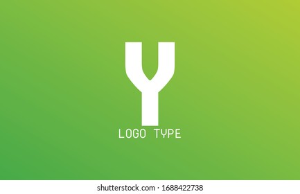 Logo Design Letter Y On Green and Light Yellow Gradient Background