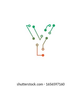 Logo-Design des Buchstaben Y für Technologie, Elektronik, Digital, Verbindung. Minimal beeindruckende Design-Vorlage für professionelles Logo 