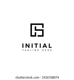 Logo design letters C and S. Square shape. Vector template