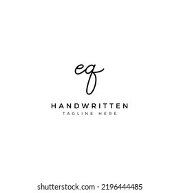 Logo design letters E and Q. EQ Handwriting font. Initial Vector template