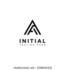 Logo design letters A and F. Triangle shape. Vector template