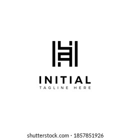 Logo design letters H and A. Simple modern. Vector template