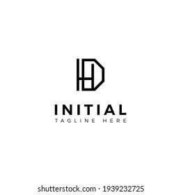 Logo design letters H and D. Simple modern. Vector template