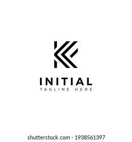 Logo design letters K and F. Simple modern. Vector template