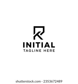 Logo design letters K and R. Simple modern. Vector template