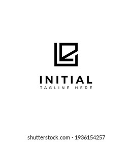 Logo design letters L and E. Square shape. Vector template