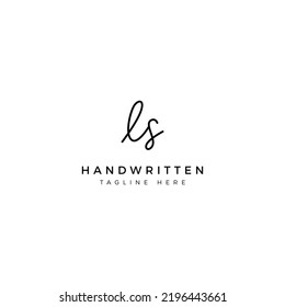 Logo design letters L and S. LS Handwriting font. Initial Vector template