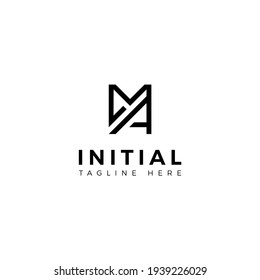 Logo design letters M and A. Simple modern. Vector template