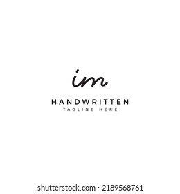 Logo design letters I and M. IM Handwriting font. Initial Vector template