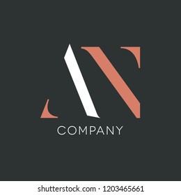 Logo design. Letters A N