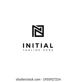 Logo design letters N and A. Square shape. Vector template