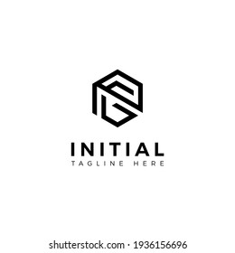 Logo-Design-Buchstaben P und G. Hexagon-Form. Vektorgrafik-Vorlage