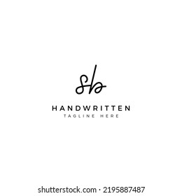 Logo design letters S and B. SB Handwriting font. Initial Vector template