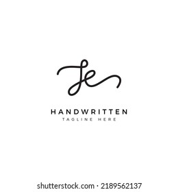 Logo design letters S and E. SE Handwriting font. Initial Vector template