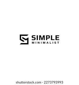 Logo design letters S and M. Simple modern. Vector template