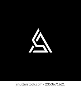 Letras de diseño de logotipo A y S. Moderno y sencillo. Plantilla de vector