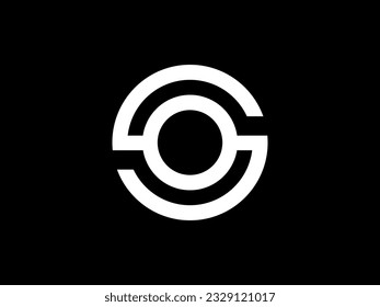 Logo design of letters SO, S, O. eye symbol, technology and modern logo