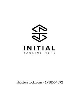 Logo-Design-Buchstaben T und S. Hexagon-Form. Vektorgrafik-Vorlage