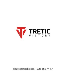 Logo design letters T and V. Simple bold modern. Vector template