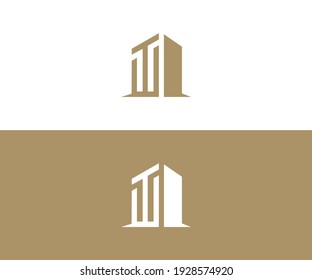 Logo design of letters tw and wt in vector for construction, home, real estate, building, property. Minimal awesome trendy professional logo design template