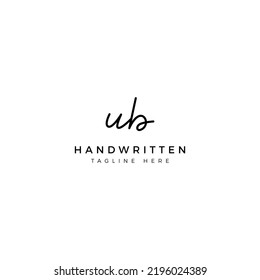 Logo-Design-Buchstaben U und B. UB Handschrift Schriftart. Ursprüngliche Vektorvorlage