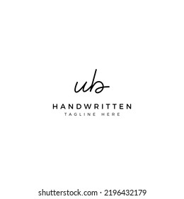 Logo-Design-Buchstaben U und B. UB Handschrift Schriftart. Ursprüngliche Vektorvorlage