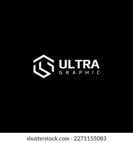 Logo design letters U and G. Hexagon shape. Vector template
