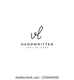 Logo design letters V and L. VL Handwriting font. Initial Vector template
