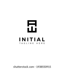 Letras de diseño con logotipo A y W. Moderno y sencillo. Plantilla de vector