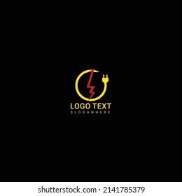 Logo Design With Lighting Thunder Bolt. Electric Bolt Letter Logo Vector Illustration.