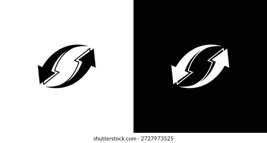 Design de logotipo com raio e símbolos de seta