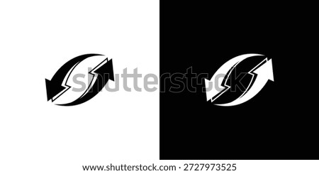 Logo design with lightning bolt and arrow symbols