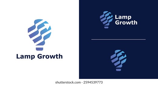 logo design lights and arrow direction, logo for innovation, idea, growth, grow, business, invest, icon, idea, creative.