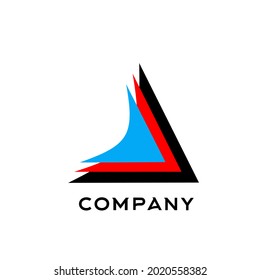 logo design like black, red, blue triangle