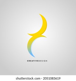 Logo design like the letter S upside down and the letter C. Friendly Corporate Entertainment, Media, Technology, Digital Business vector design.