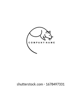 Logo design line animal mouse