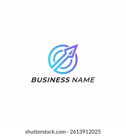 logo design line arrow and circle