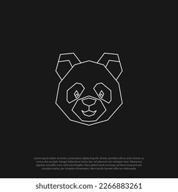 línea de diseño de logotipo arte cabeza de panda poligonal, cabeza de panda animal, diseño vectorial